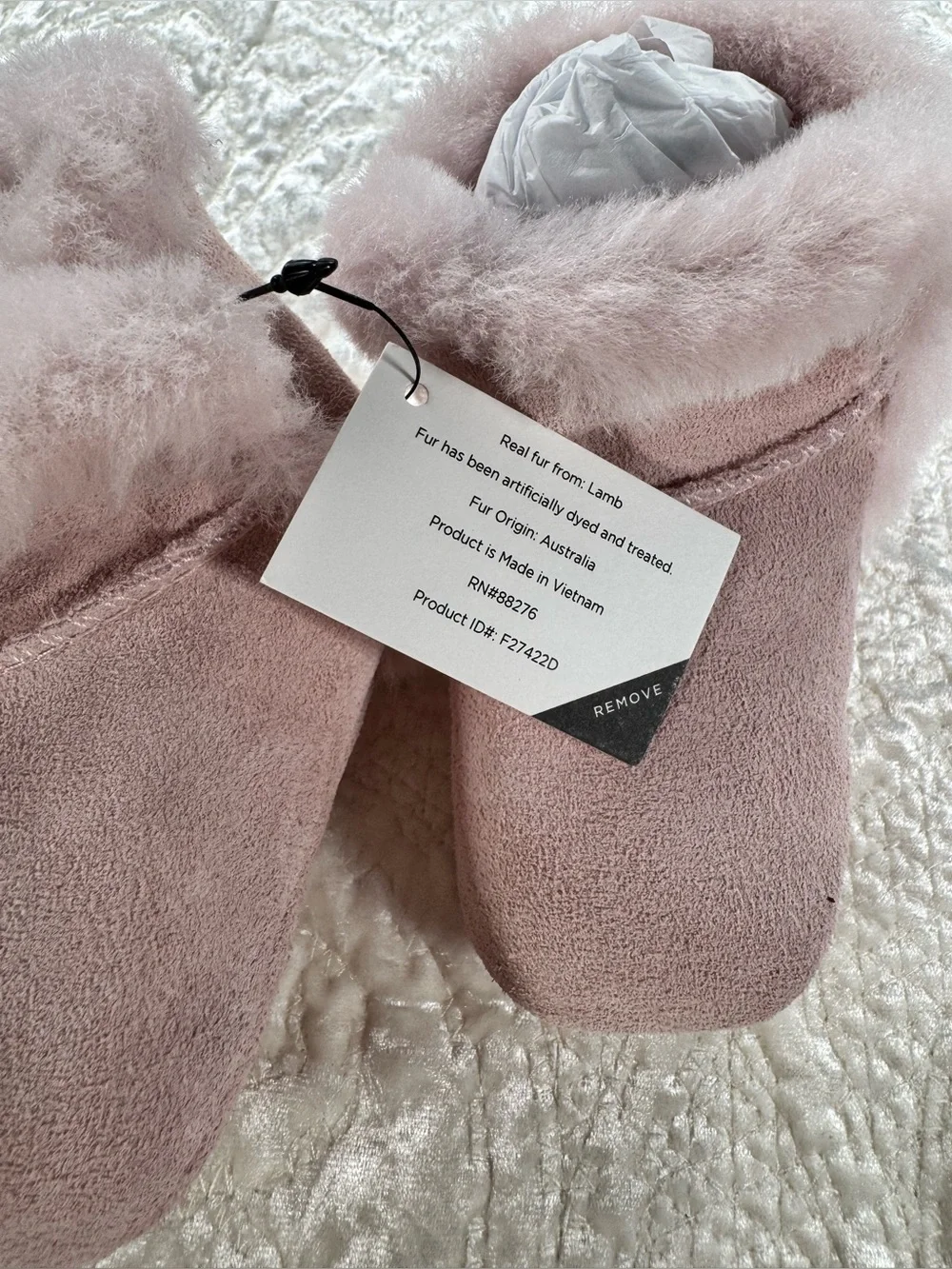 UGG Kids Pink Faux-Fur Bootie Slippers purchased from Nordstrom Rack